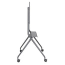 Carrello professionale da pavimento per monitor con portata 120kg e VESA fino a 800x600mm, completo di ripiano, grigio