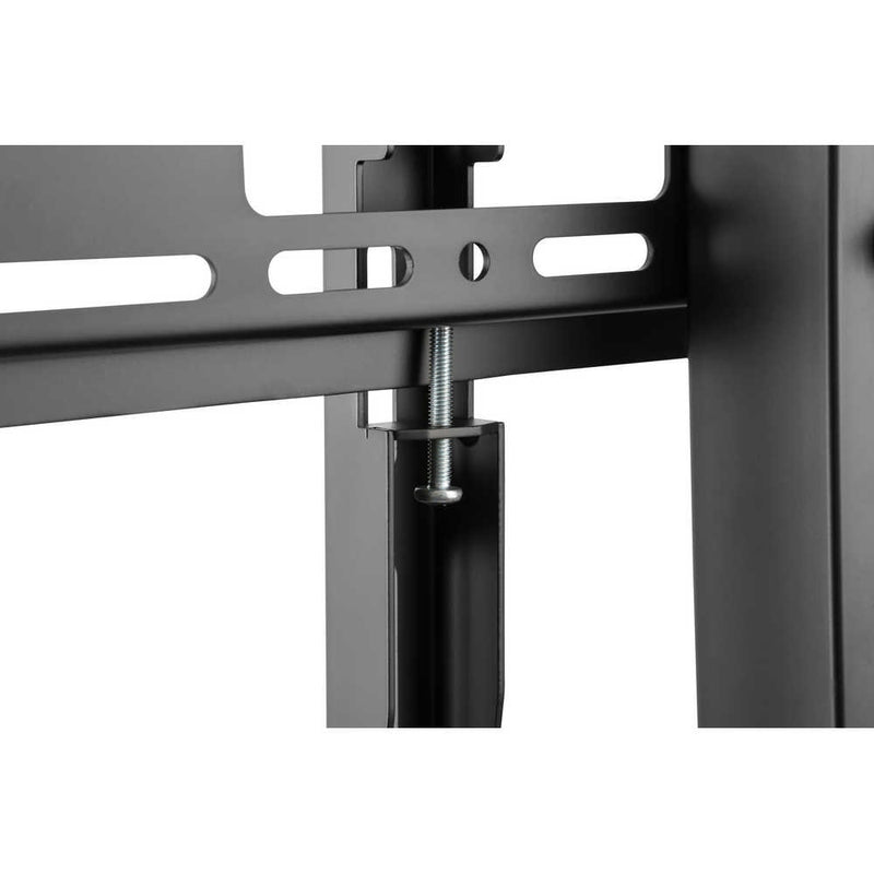 Carrello professionale da pavimento per monitor con portata 150kg e VESA fino a 1000x600mm, completo di ripiano e base per appoggio, nero