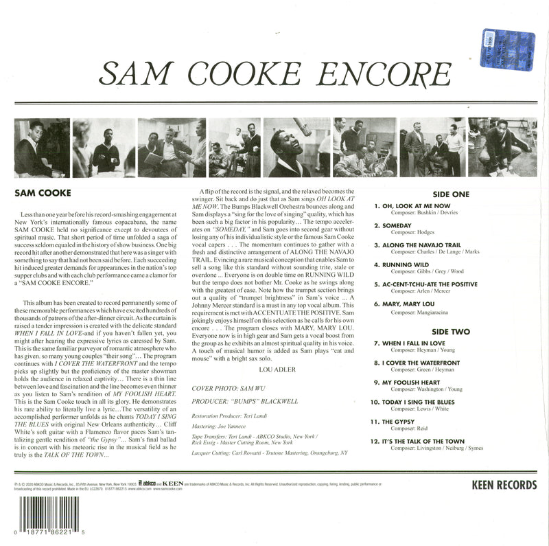 Cooke Sam - Encore Lp 0018771862215