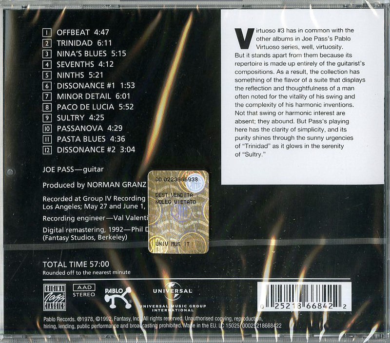 Pass Joe - Virtuoso 3 Cd 0025218668422