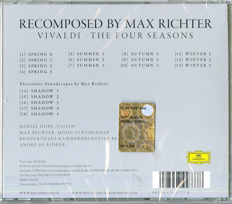 Richter Max, Hope Daniel( Violino), De Ridder Andre( Direttore) - Recomposed The Four Seasons (New Edt) CD 0028947927778