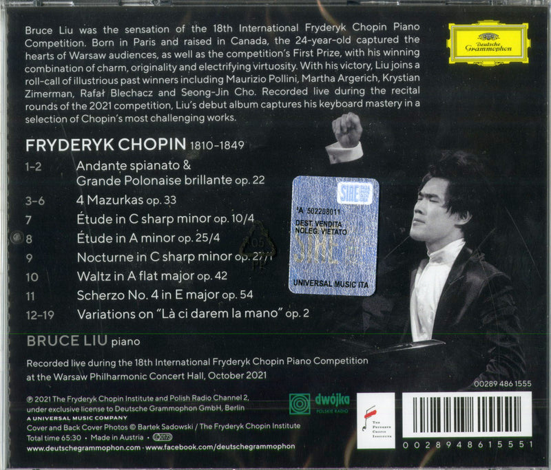 Liu Bruce - Vincitore Del Concorso Chopin 2021 Cd 0028948615551