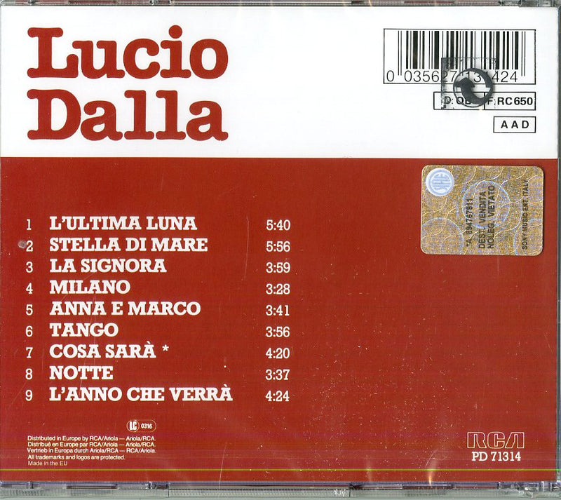 Dalla Lucio - Lucio Dalla Cd 0035627131424