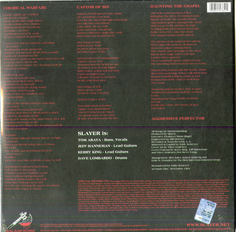 Slayer - Haunting The Chapel Lp 0039841578515