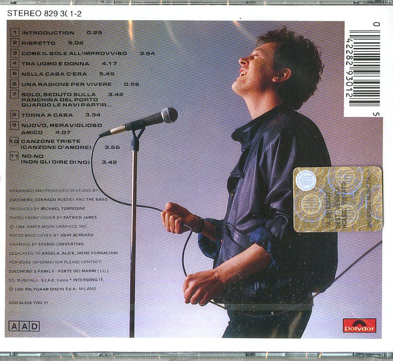 Zucchero Sugar Fornaciari - Rispetto Cd 0042282930125