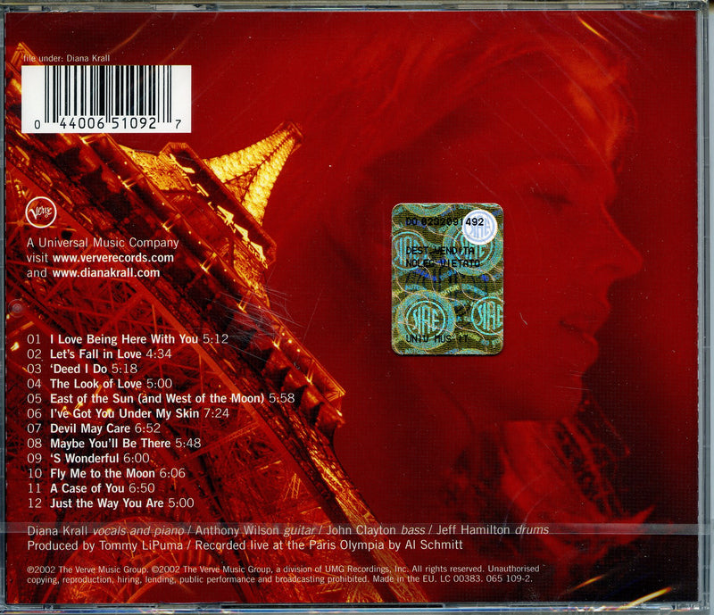 Krall Diana - Live In Paris Cd 0044006510927
