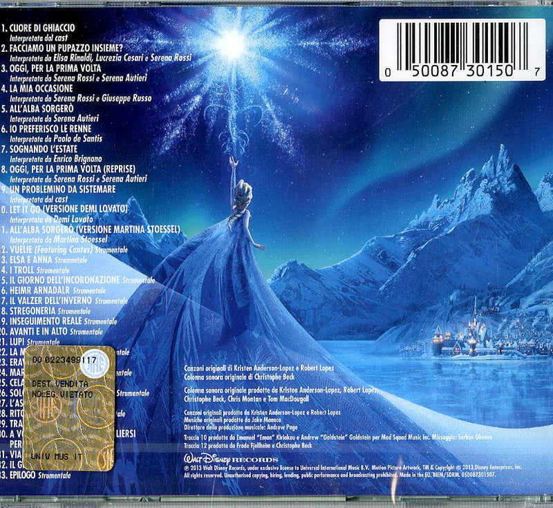 O. S. T. -Frozen Il Regno Di Ghiaccio - Frozen Il Regno Di Ghiaccio CD 0050087301507