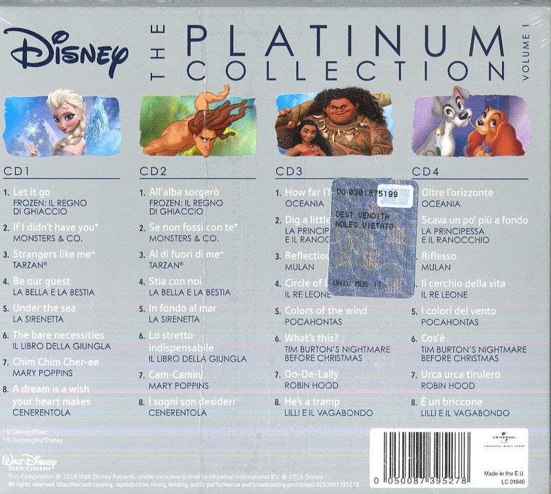 Compilation - Disney The Platinum Collection Vol.1 Cd 0050087395278