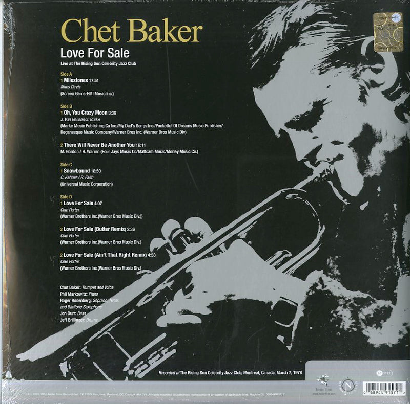 Baker Chet - Love For Sale Live At The Rising Sun Celebrity (Rsd 2016) Vinile LP - Vinyl record 0068944915712