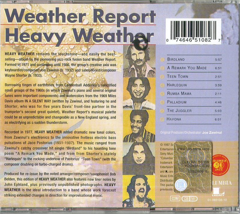 Weather Report - Heavy Weather Cd 0074646510827