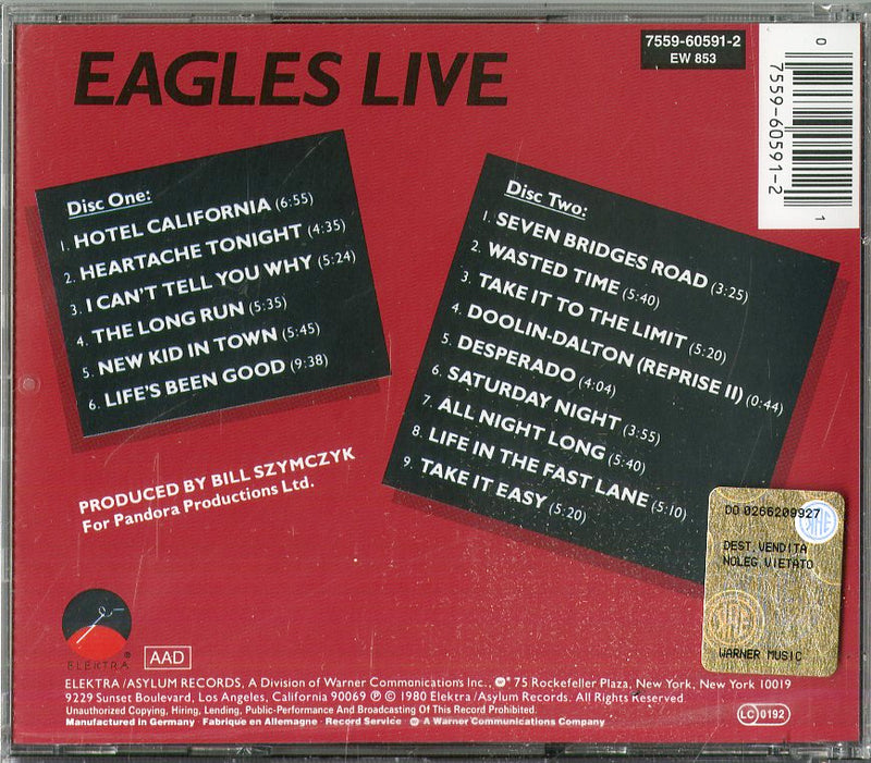 Eagles - Live Cd 0075596059121