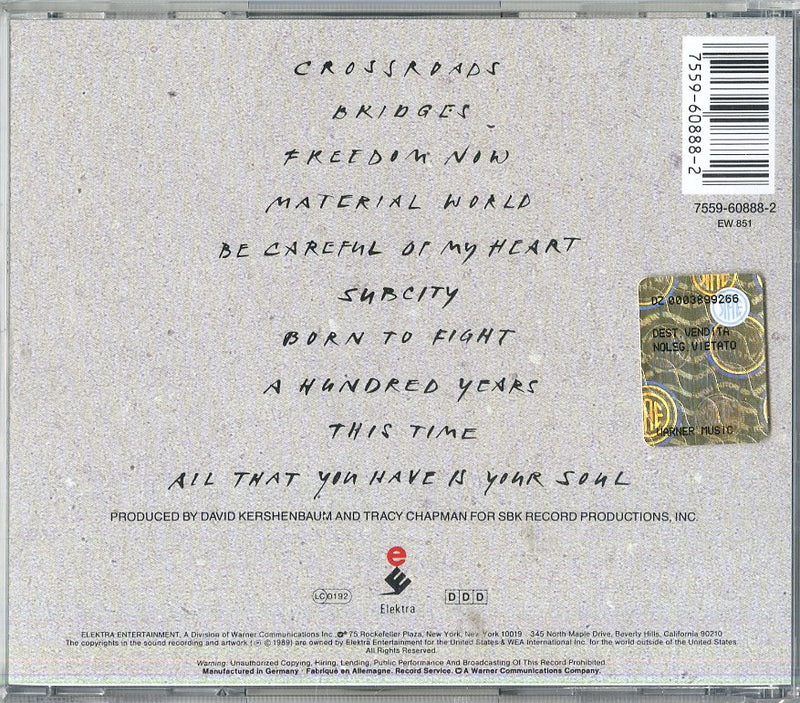 Chapman Tracy - Crossroads Cd 0075596088824