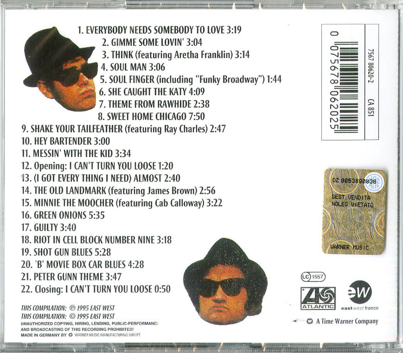 Blues Brothers The - The Very Best Of Cd 0075678062025