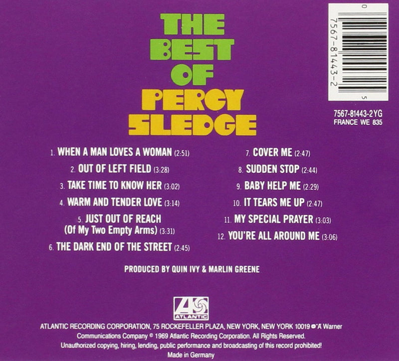 Percy Sledge - The Best Of Percy Sledge Cd 0075678144325