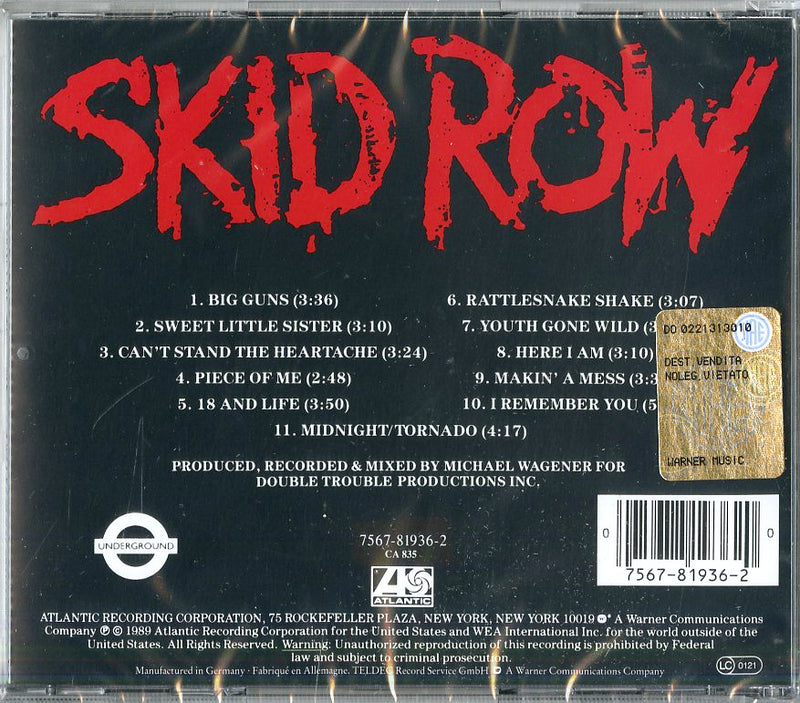 Skid Row - Skid Row Cd 0075678193620