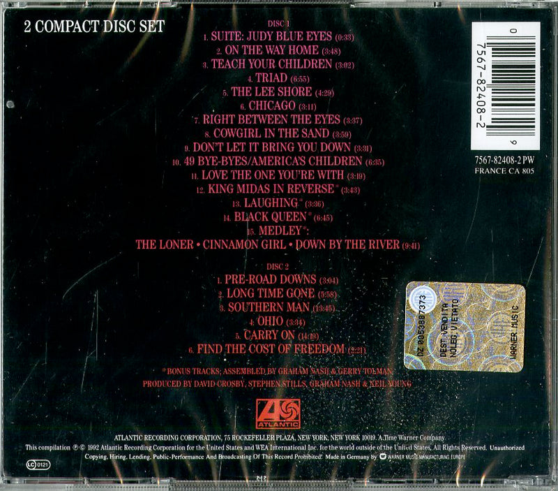 Crosby Stills Nash & Young - 4 Way Street Cd 0075678240829