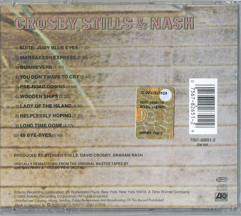 Crosby, Stills & Nash - Crosby, Stills & Nash Cd 0075678265129