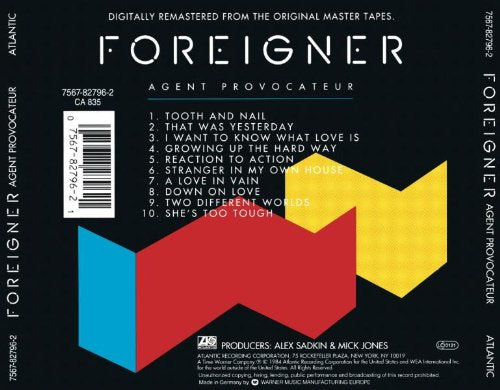 Foreigner - Agent Provocateur Cd 0075678279621