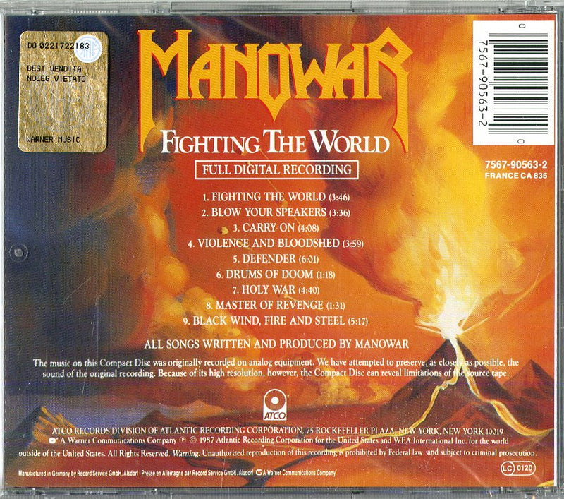 Manowar - Fighting The World Cd 0075679056320