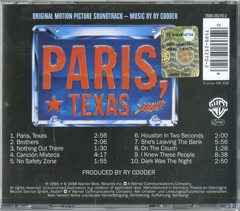 O.S.T.-Paris Texas - Paris Texas Cd 0075992527026