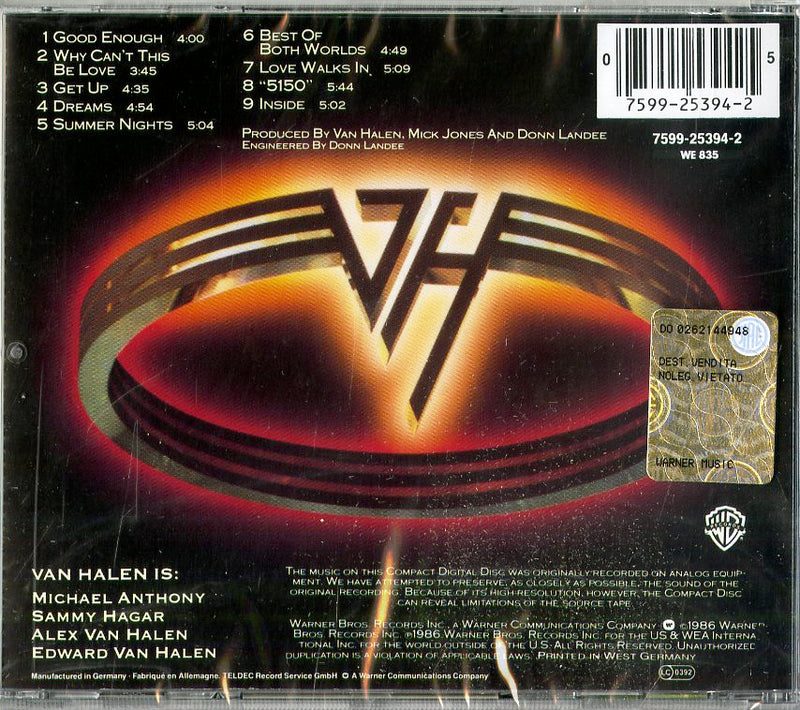 Van Halen - 5150 Cd 0075992539425