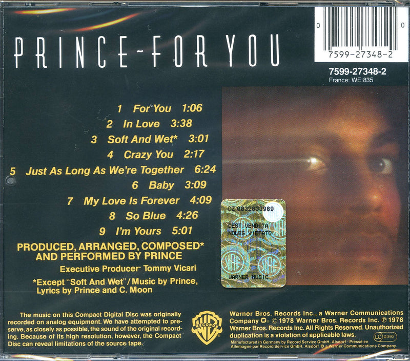 Prince - For You Cd 0075992734820