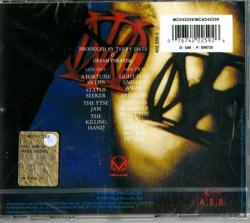 Dream Theater - When Dream And Day Unite Cd 0076742225926