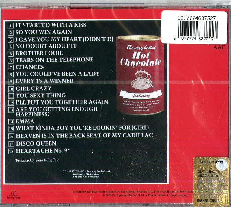 Hot Chocolate - The Very Best Of Hot Chocolate Cd 0077774637527