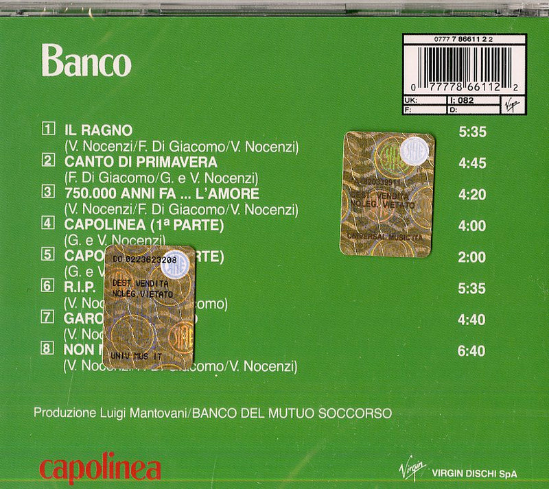 Banco Del Mutuo Soccorso - Capolinea Cd 0077778661122