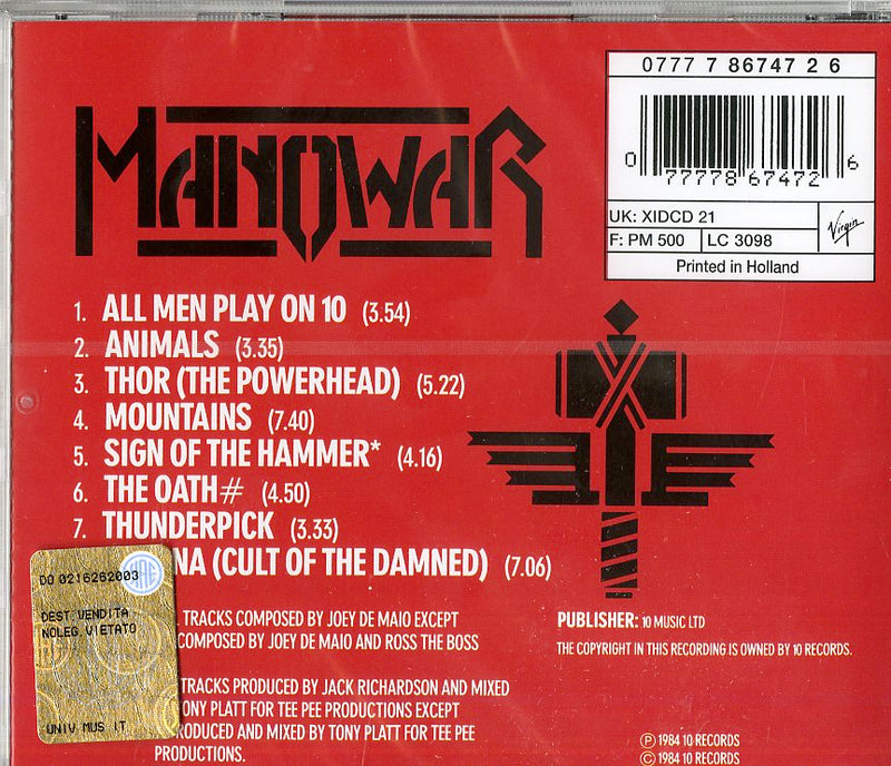 Manowar - Sign Of The Hammer Cd 0077778674726