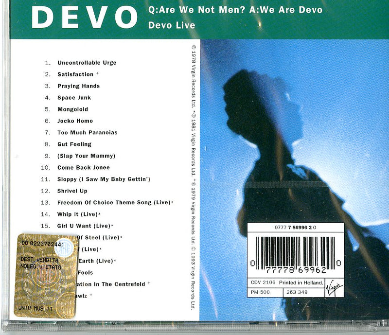 Devo - Q:Are We Not Men A:We Are Devo/Devo CD 0077778699620