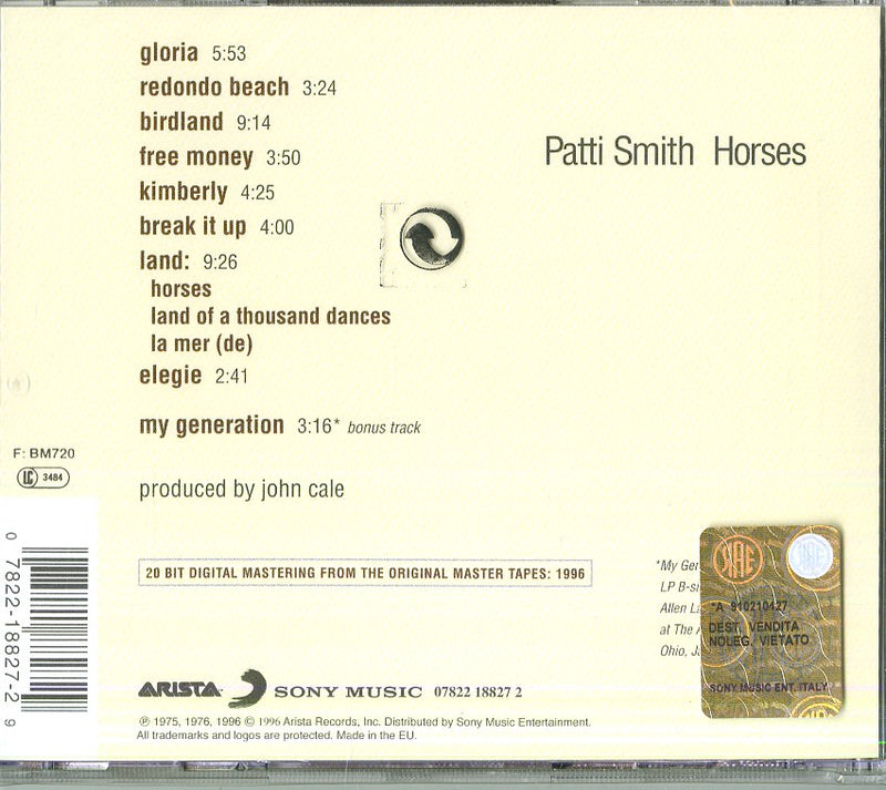 Smith Patti - Horses Cd 0078221882729