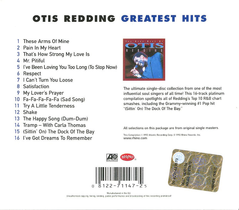 Redding Otis - The Best Of Cd 0081227114725