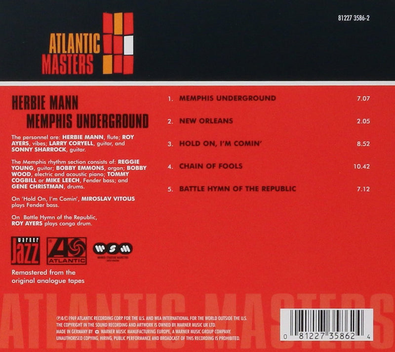 Mann Herbie - Memphis Underground CD 0081227358624