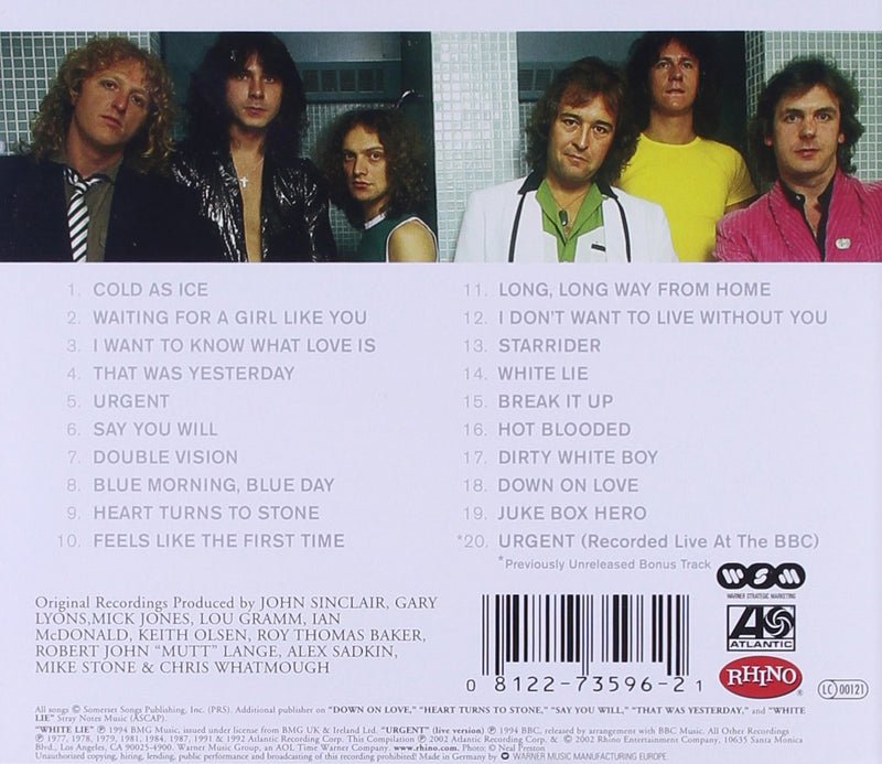 Foreigner - The Definitive Foreigner CD 0081227359621