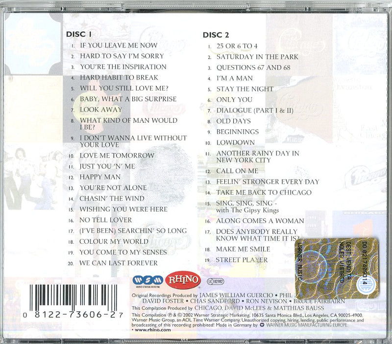 Chicago - Chicago Story:The Complete Greatest Cd 0081227360627
