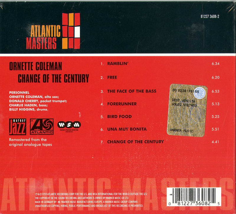 Coleman Ornette - Change Of The Century Cd 0081227360825