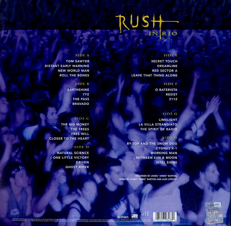 Rush - Rush In Rio (Box 4 Lp) Lp 0081227934330