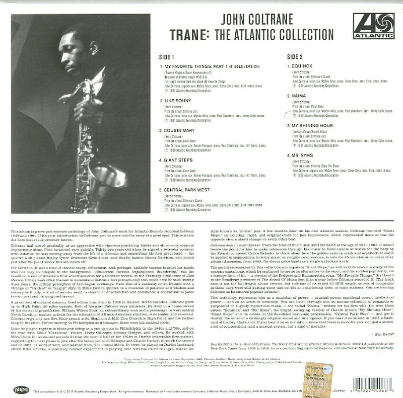 Coltrane John - Trane: The Atlantic Collection Vinile LP - Vinyl record 0081227940683