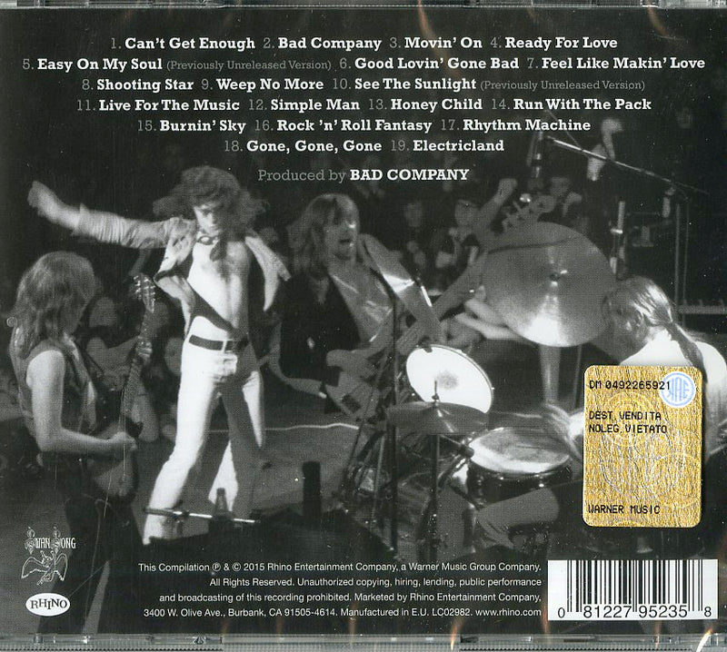 Bad Company - Rock 'N' Roll Fantasy: The Very Best Of Bad Company Cd 0081227952358