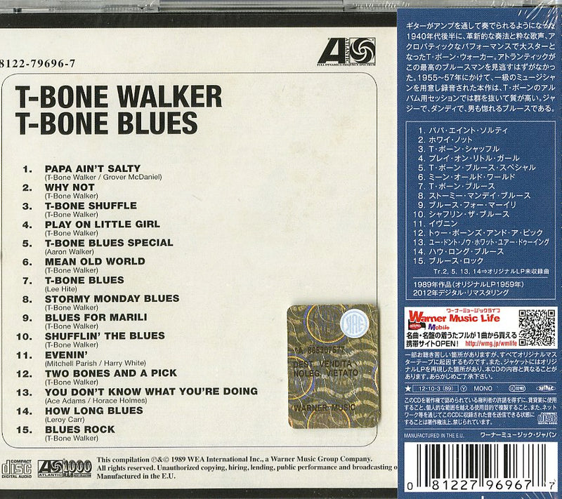 Walker T Bone - T Bone Blues Japan Atlantic CD 0081227969677