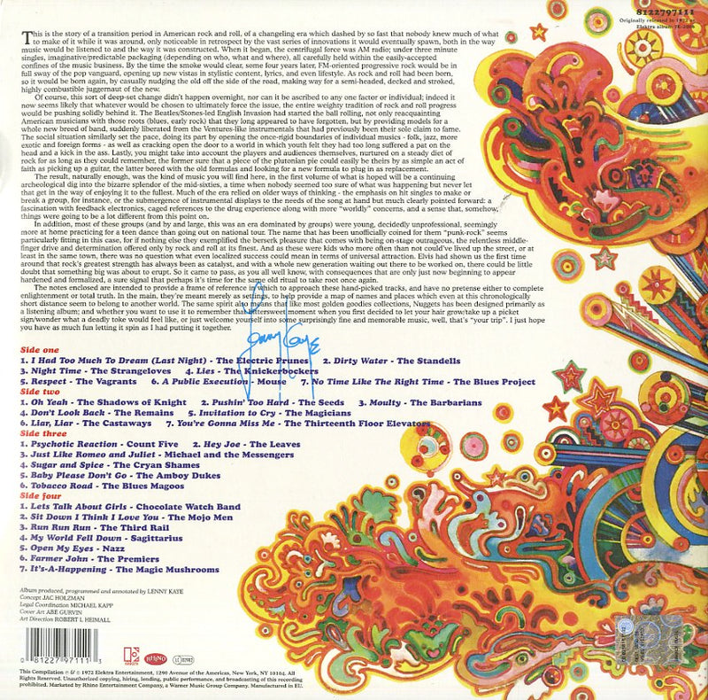 Compilation - Nuggets: Original First Psychedelic Era 65-68 Vinyl Black) (Indie Exclusive) Lp 0081227971113