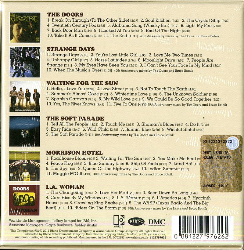 Doors The - A Collection (Box 6 Cd) Cd 0081227976262
