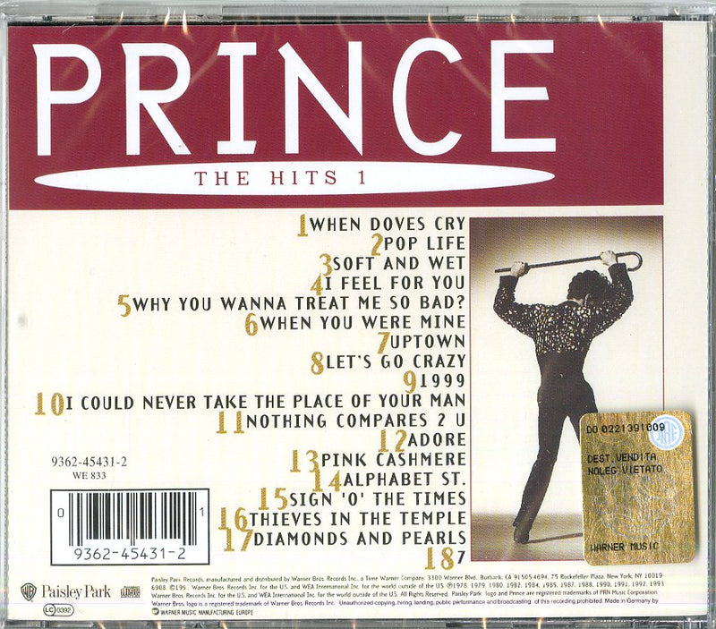 Prince - The Hits I Cd 0093624543121