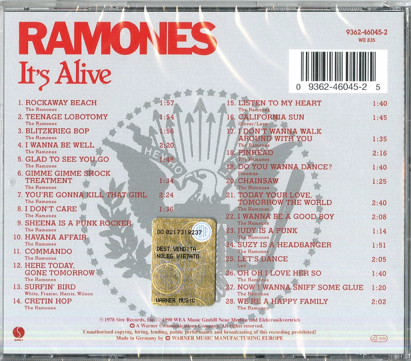 Ramones - It'S Alive Cd 0093624604525