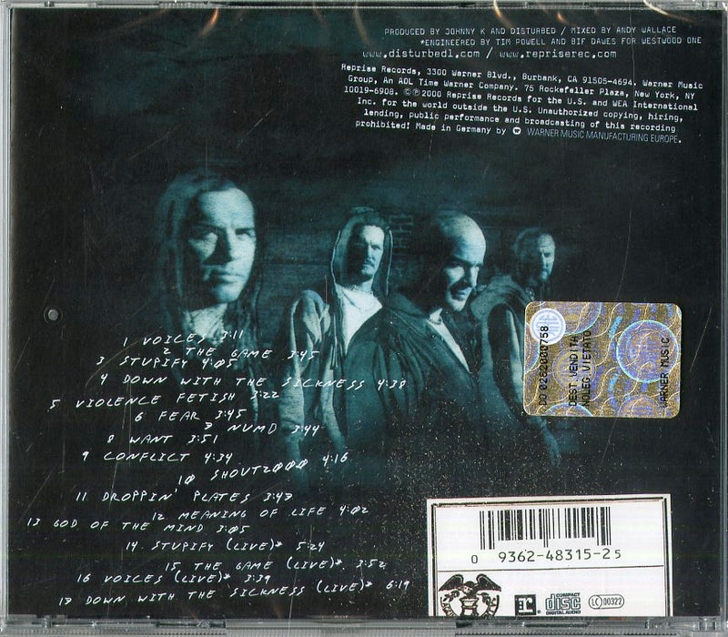 Disturbed - The Sickness (International Version) Cd 0093624831525