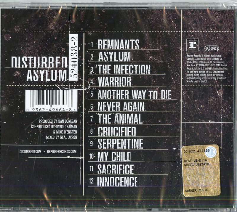 Disturbed - Asylum Cd 0093624966487
