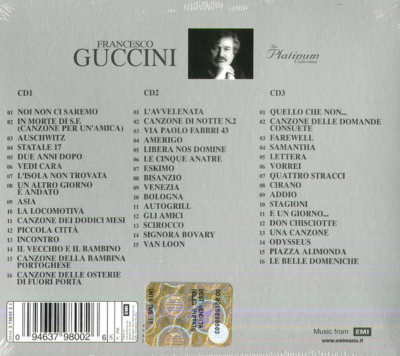 Guccini Francesco - The Platinum Collection Cd 0094637980026