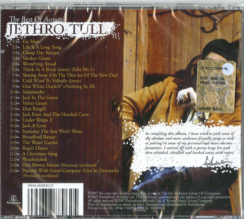 Jethro Tull - The Best Of Acoustic Jethro Tull Cd 0094638889625