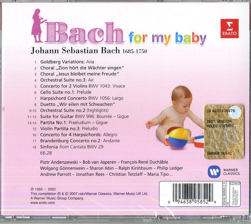 Edith Mathis( Soprano), Sybil Michelow( Contralto), Piotr Anderszewski( Piano) - Bach For My Baby (Goldberg Variations,Bwv1043,Bwv1056,Bwv996,Bwv29,) Cd 0094638958529